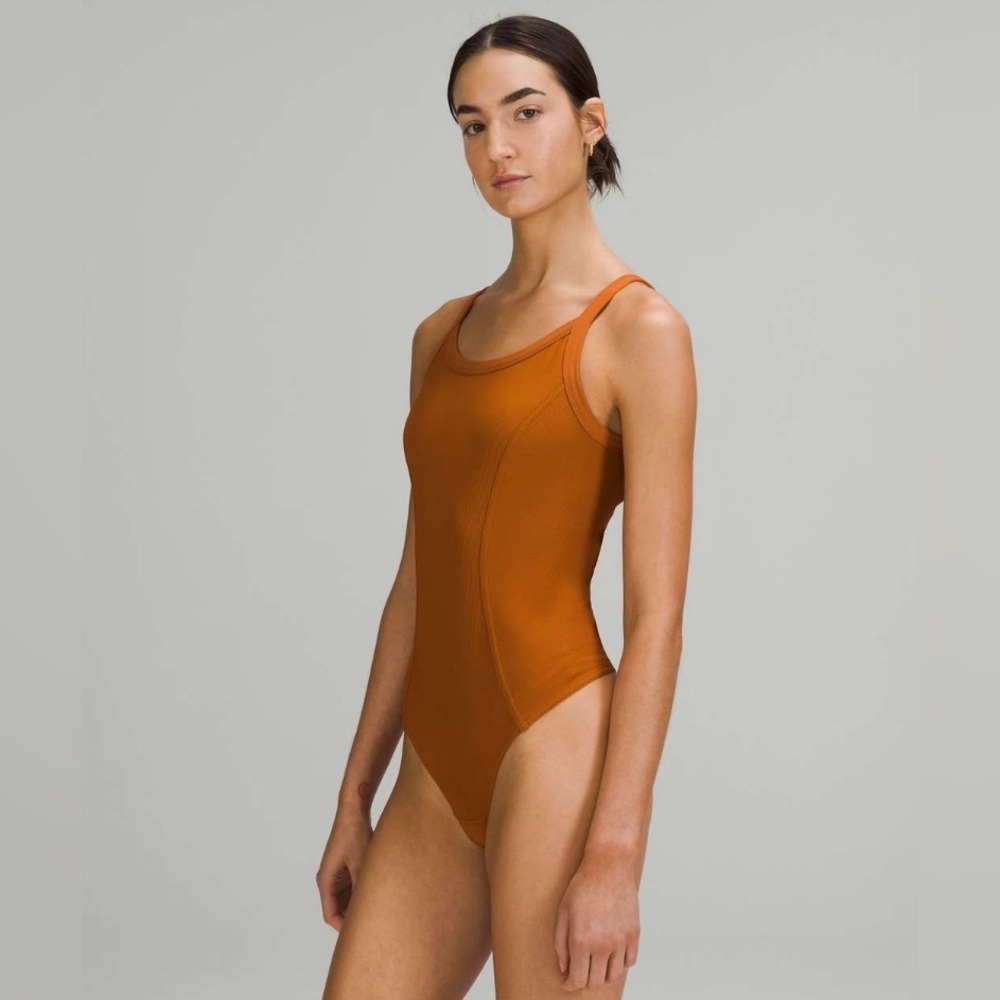Lululemon Ribbed Yoga Bodysuit Butternut Brown - Size 10